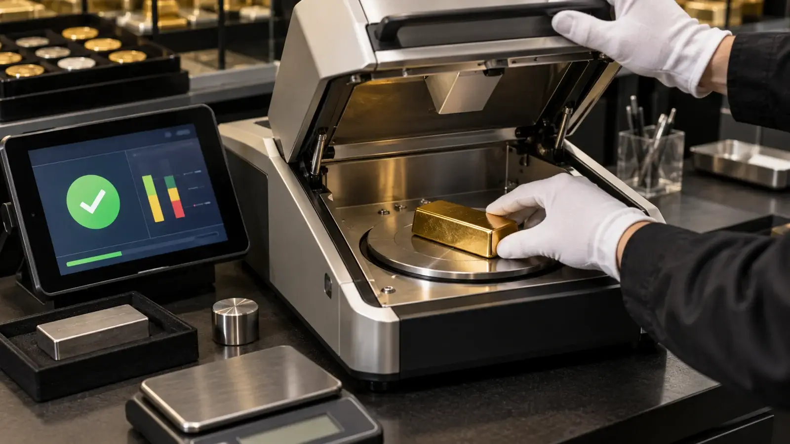 Seller identity and precious-metals lot documented at a secure intake desk