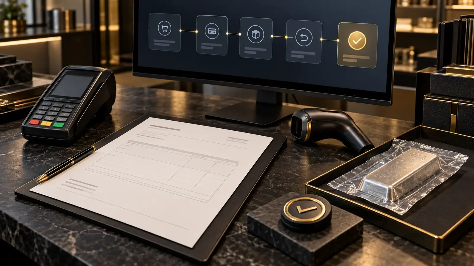 Bullion refund connected to original invoice, payment method, item, and approval