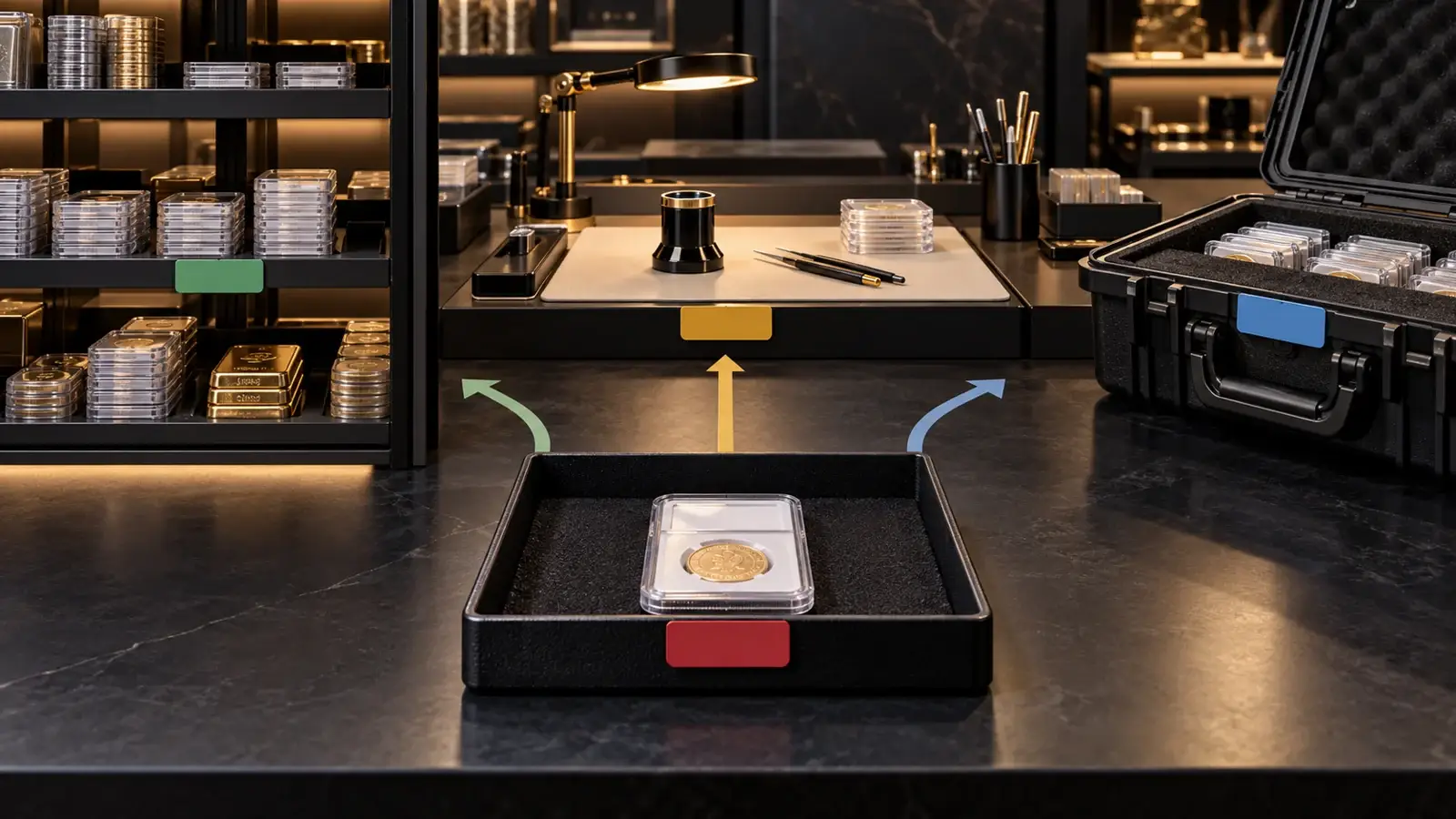Returned precious-metal item routed from quarantine to inventory, rework, or secure shipment